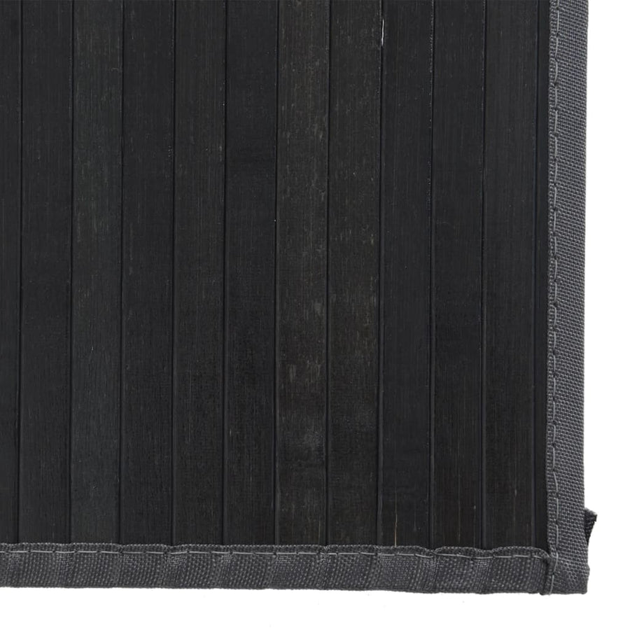 Vloerkleed rechthoekig 80x200 cm bamboe zwart