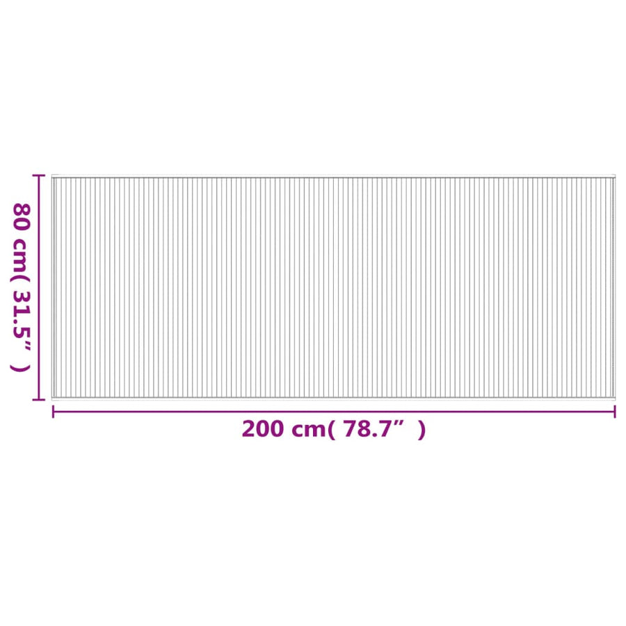 Vloerkleed rechthoekig 80x200 cm bamboe lichtnaturel