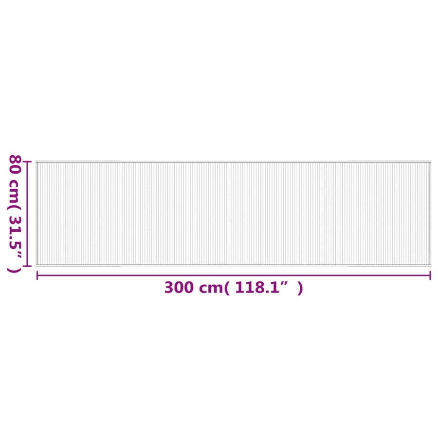 Vloerkleed rechthoekig 80x300 cm bamboe zwart