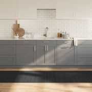 Vloerkleed bamboe 80x300 cm grijs