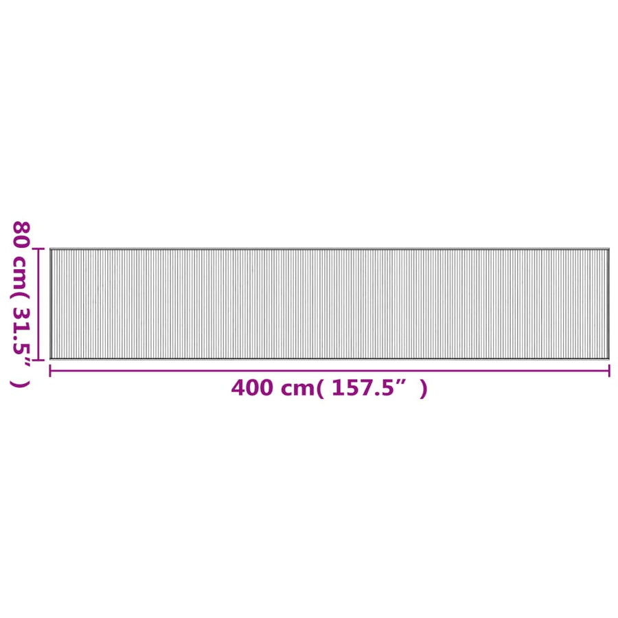 Vloerkleed rechthoekig 80x400 cm bamboe bruin