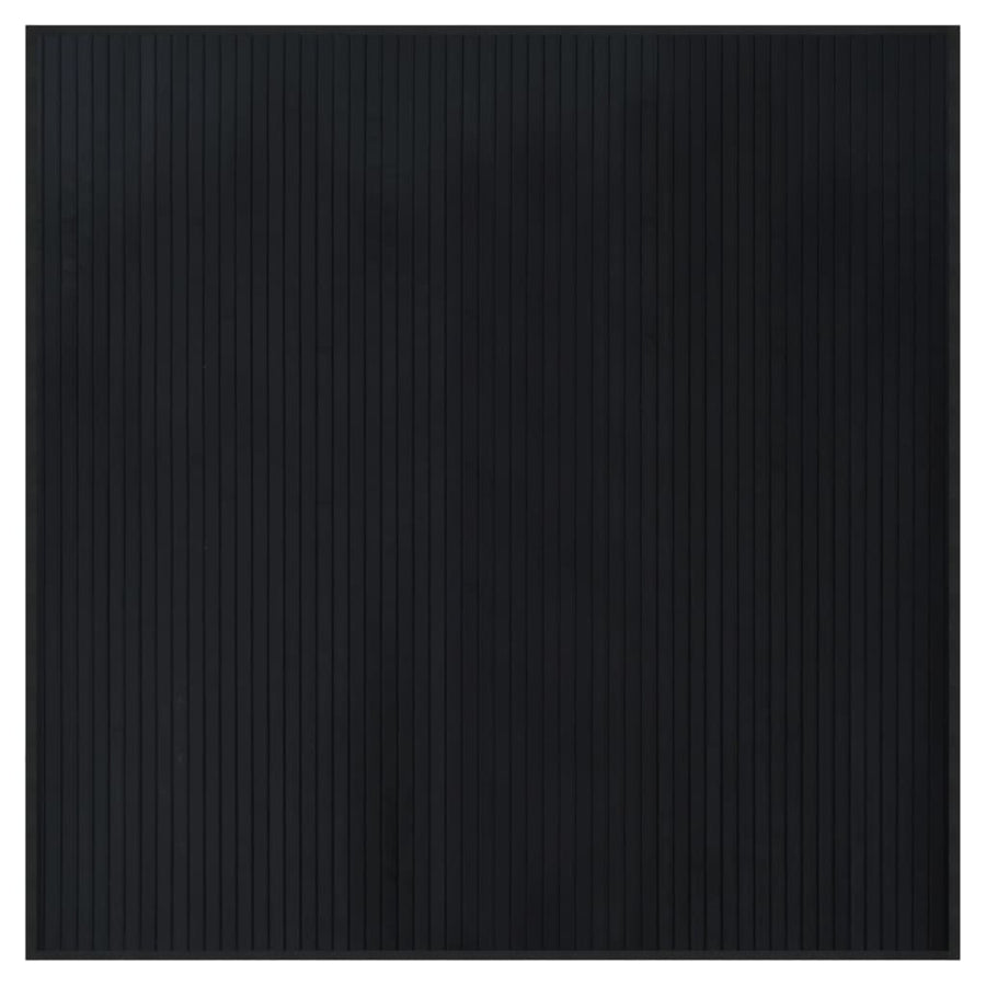 Vloerkleed vierkant 100x100 cm bamboe zwart