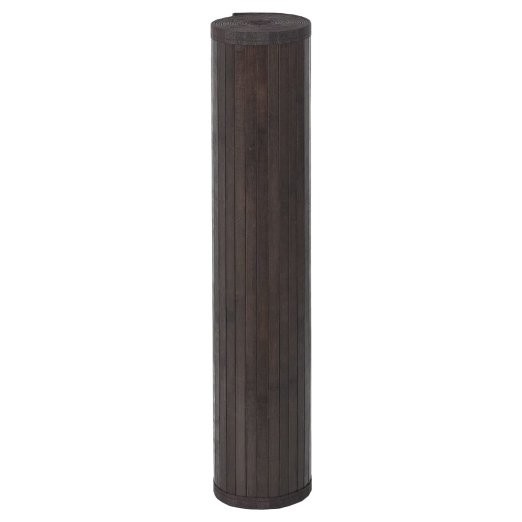 Vloerkleed rechthoekig 100x100 cm bamboe donkerbruin