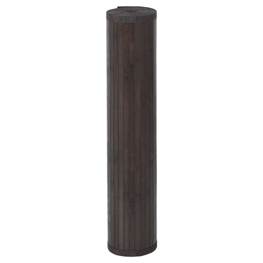 Vloerkleed rechthoekig 100x100 cm bamboe donkerbruin