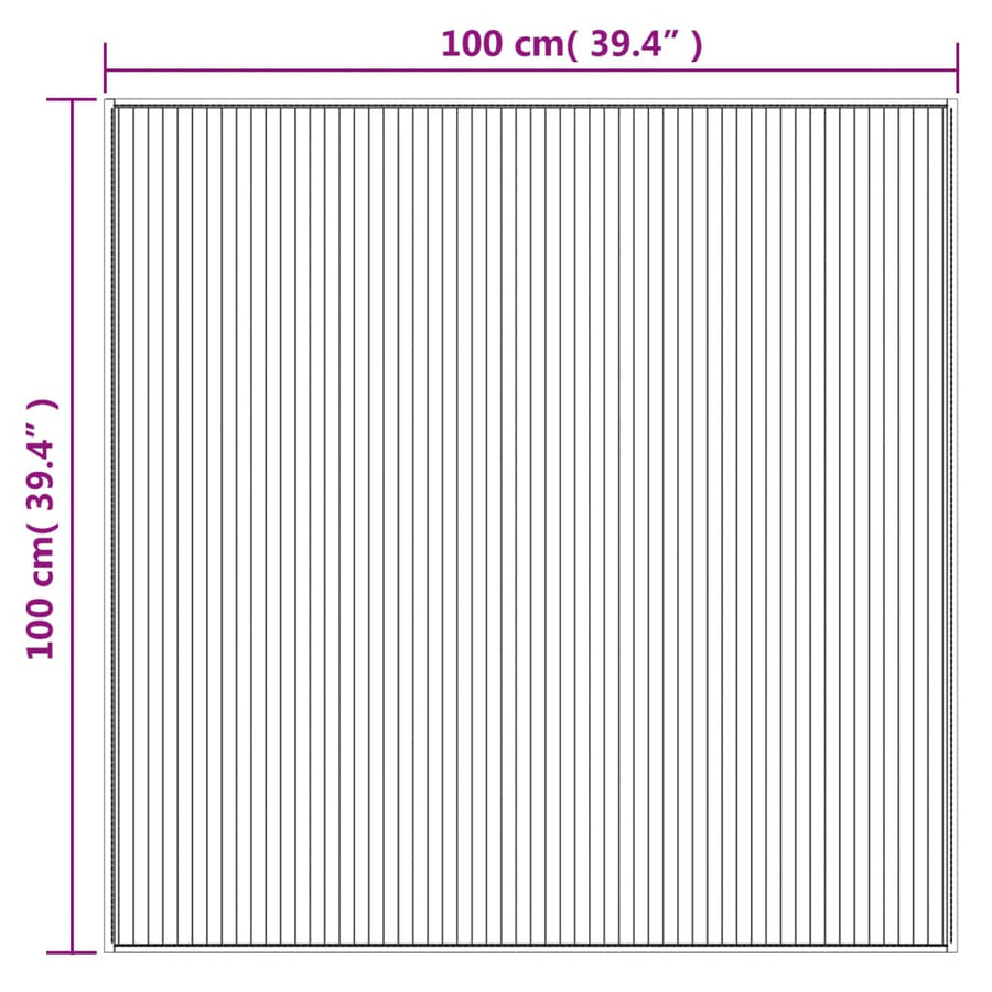 Vloerkleed rechthoekig 100x100 cm bamboe donkerbruin