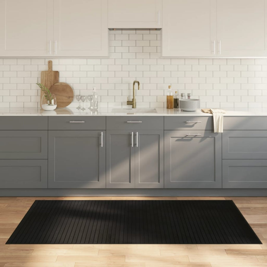 Vloerkleed rechthoekig 100x200 cm bamboe zwart