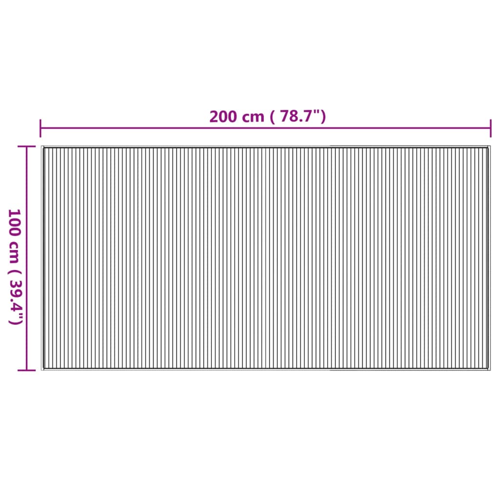 Vloerkleed rechthoekig 100x200 cm bamboe naturel