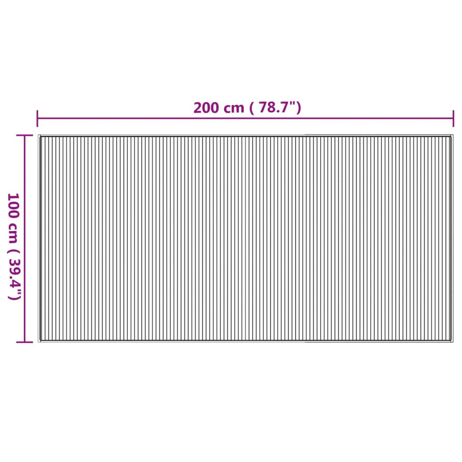 Vloerkleed rechthoekig 100x200 cm bamboe naturel