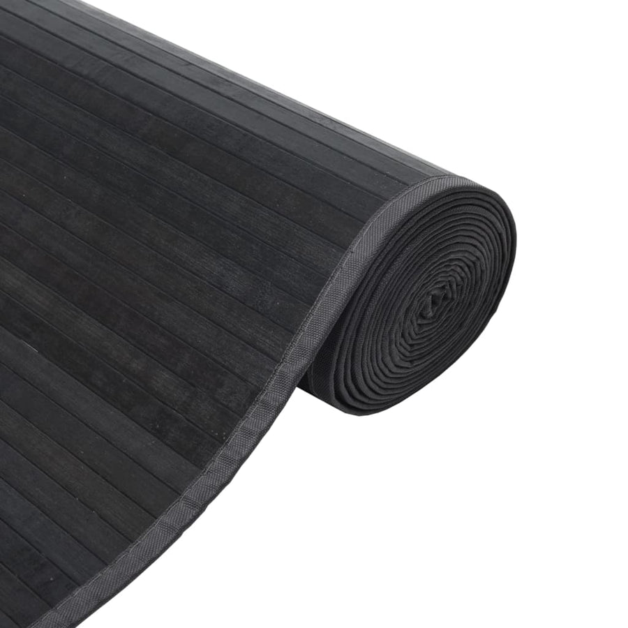 Vloerkleed rechthoekig 100x200 cm bamboe grijs