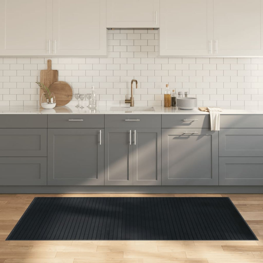 Vloerkleed rechthoekig 100x200 cm bamboe grijs