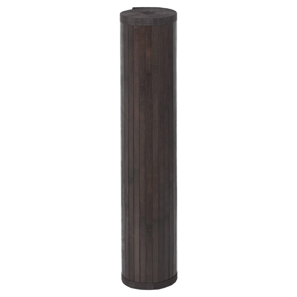 Vloerkleed rechthoekig 100x200 cm bamboe donkerbruin