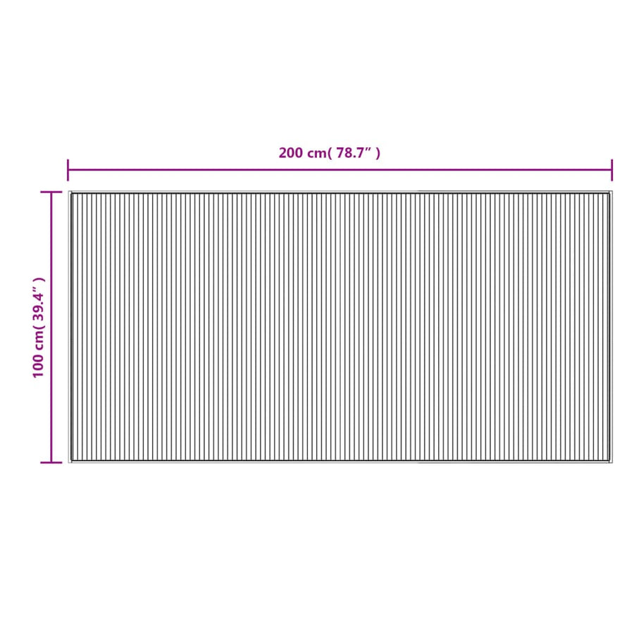 Vloerkleed rechthoekig 100x200 cm bamboe donkerbruin