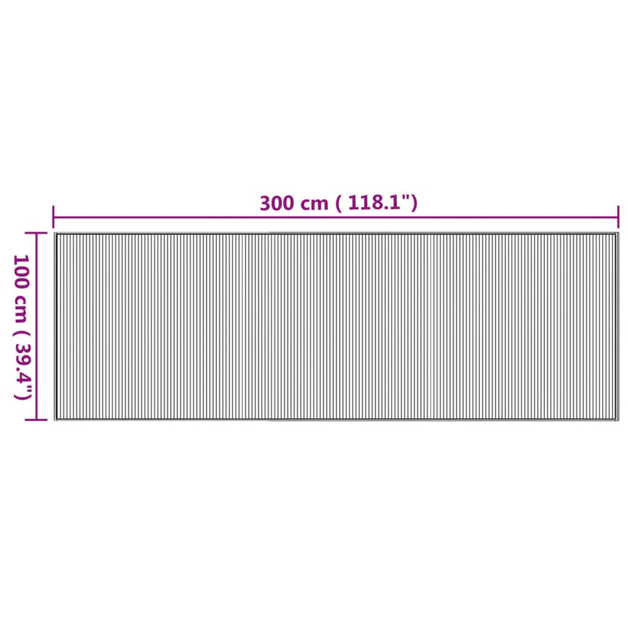 Vloerkleed rechthoekig 100x300 cm bamboe naturel