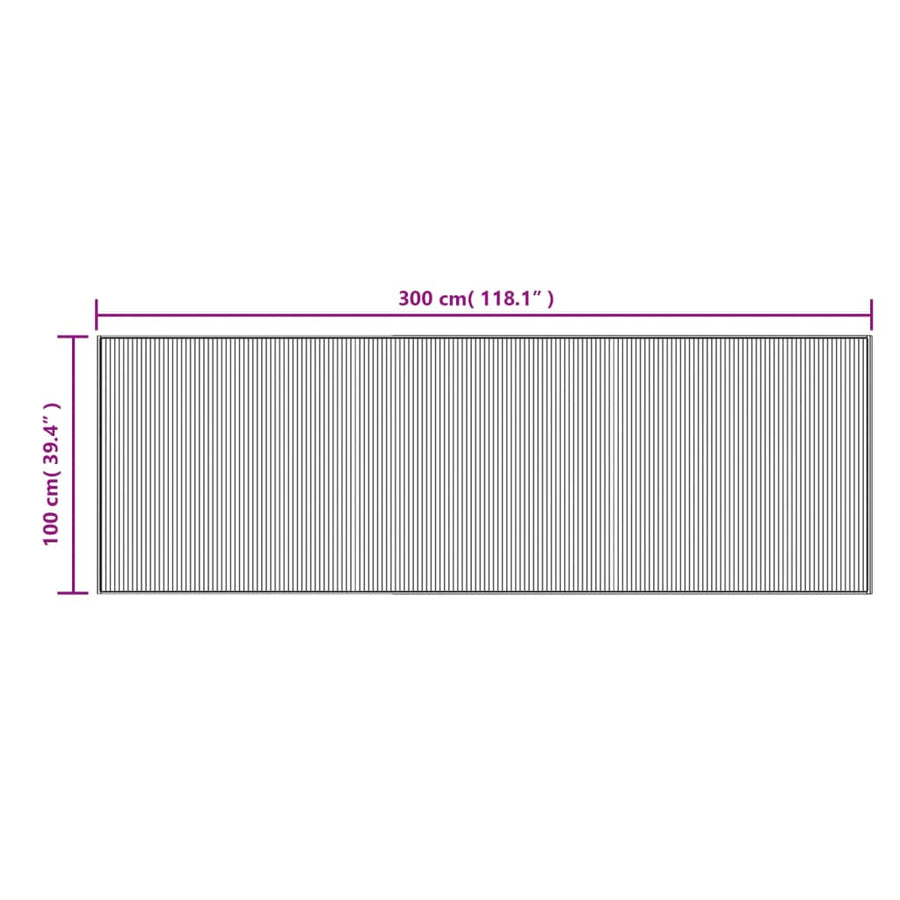 Vloerkleed rechthoekig 100x300 cm bamboe bruin