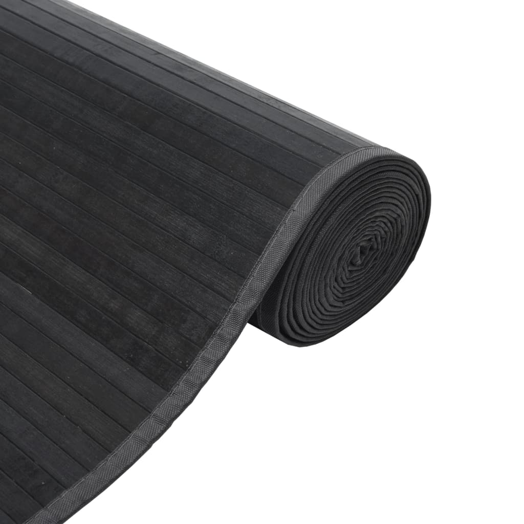 Vloerkleed rechthoekig 100x300 cm bamboe grijs