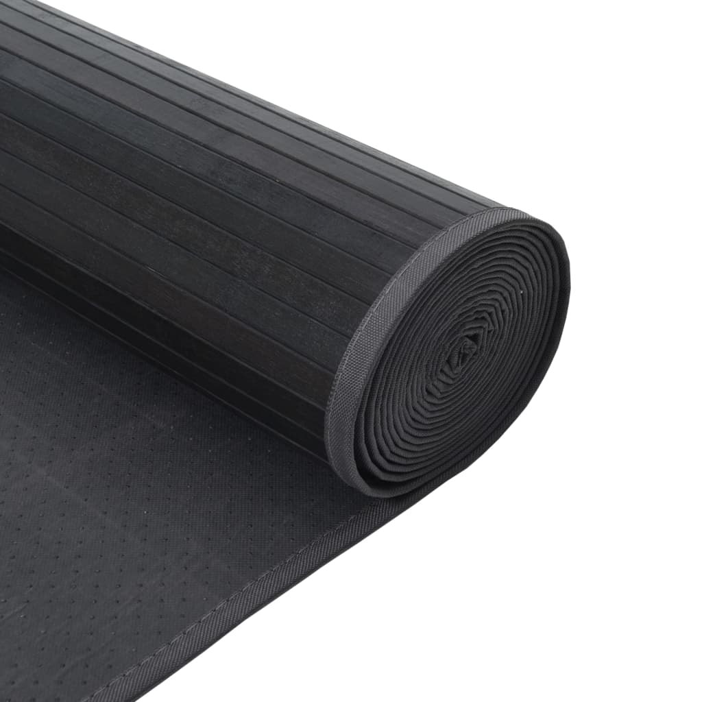 Vloerkleed rechthoekig 100x300 cm bamboe grijs