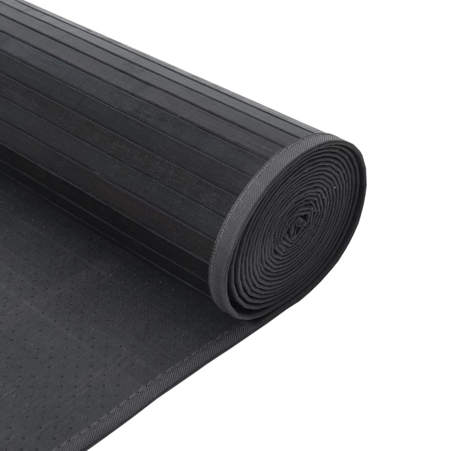Vloerkleed rechthoekig 100x300 cm bamboe grijs