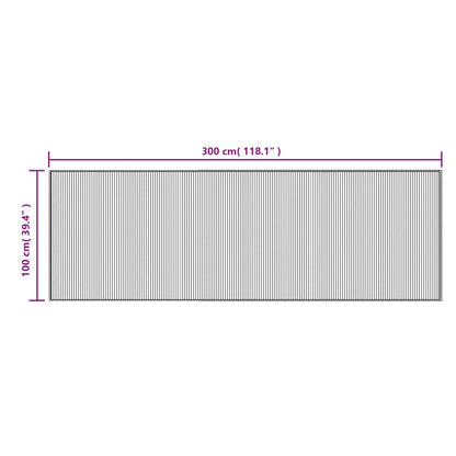 Vloerkleed rechthoekig 100x300 cm bamboe grijs
