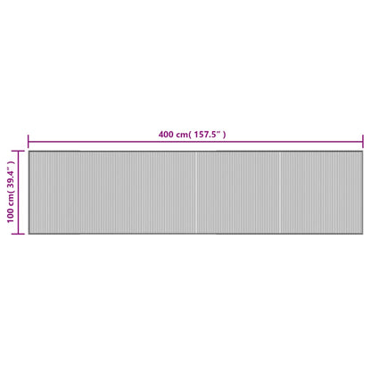 Vloerkleed rechthoekig 100x400 cm bamboe grijs