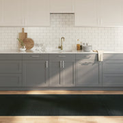 Vloerkleed 100x400 cm bamboe grijs