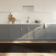 Vloerkleed bamboe 100x400 cm donkerbruin