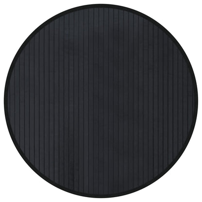 Vloerkleed rond 60 cm bamboe zwart