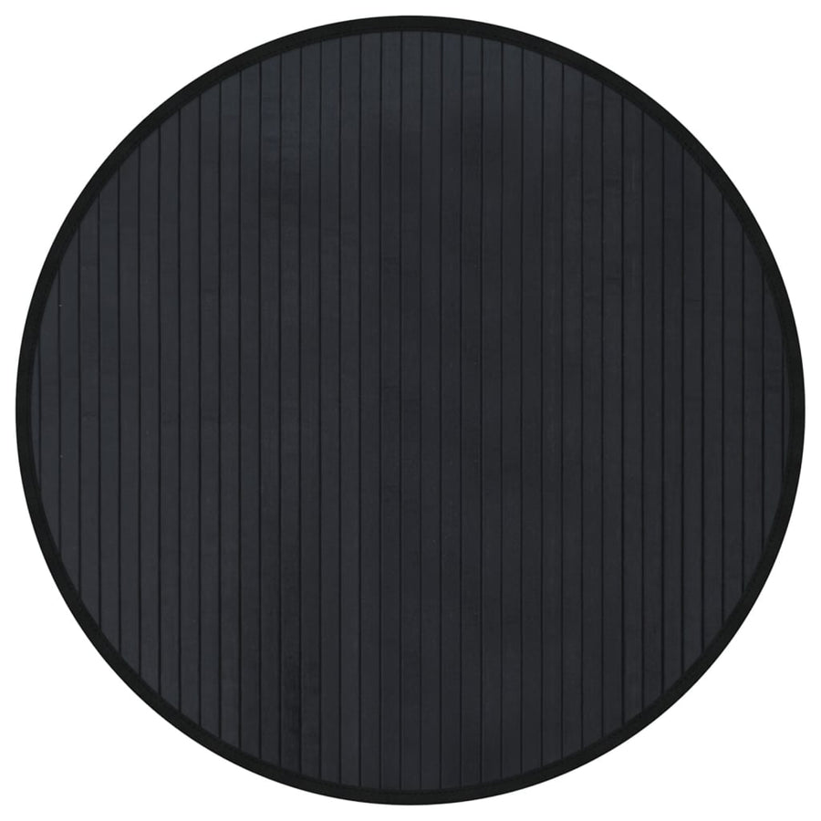 Vloerkleed rond 60 cm bamboe zwart