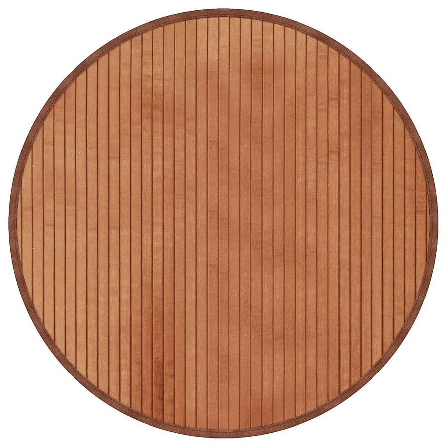 Vloerkleed rond 60 cm bamboe bruin