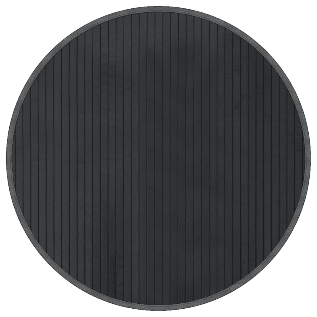 Vloerkleed rond 60 cm bamboe grijs