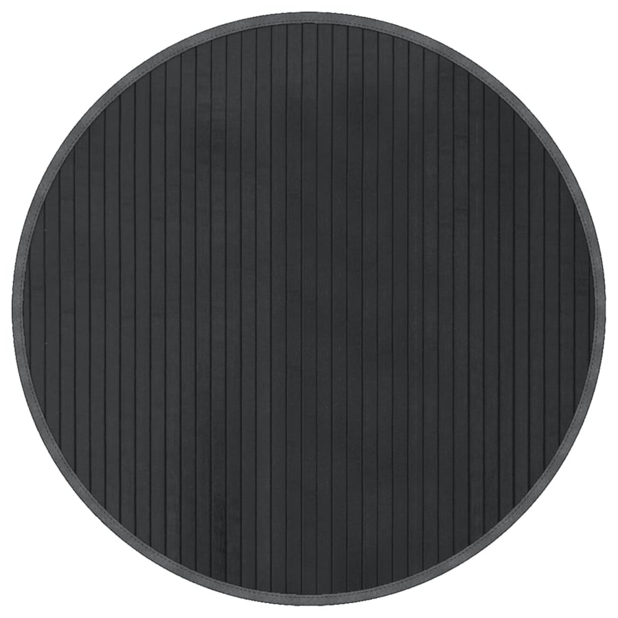 Vloerkleed rond 60 cm bamboe grijs
