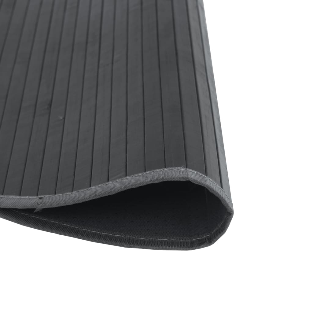 Vloerkleed rond 60 cm bamboe grijs
