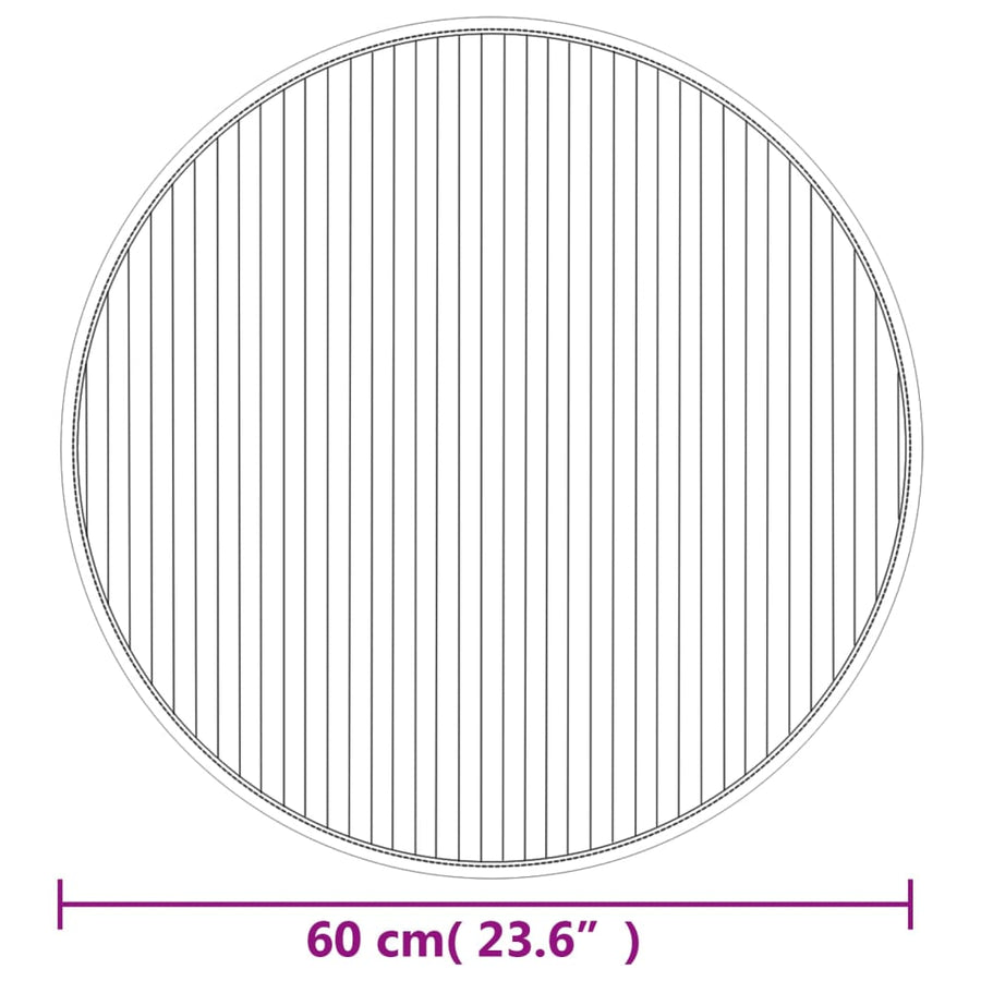 Vloerkleed rond 60 cm bamboe grijs