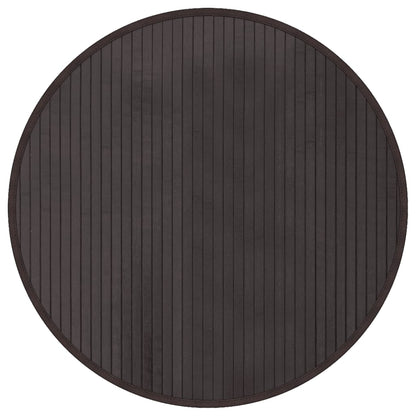 Vloerkleed rond 60 cm bamboe donkerbruin