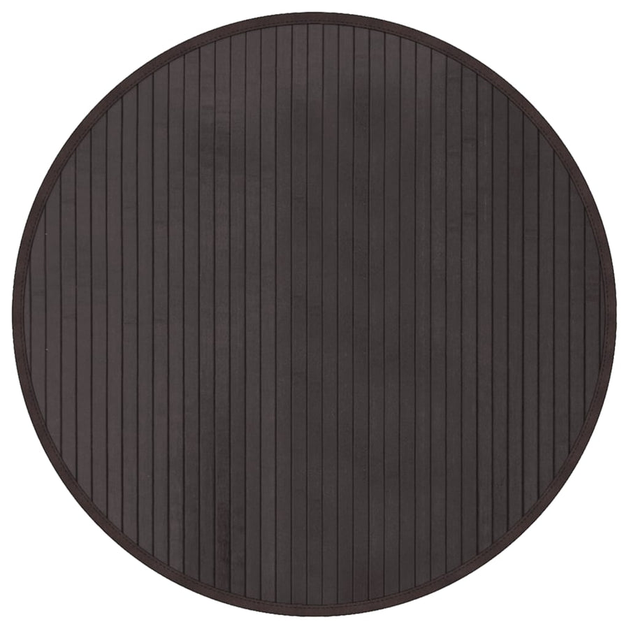 Vloerkleed rond 60 cm bamboe donkerbruin