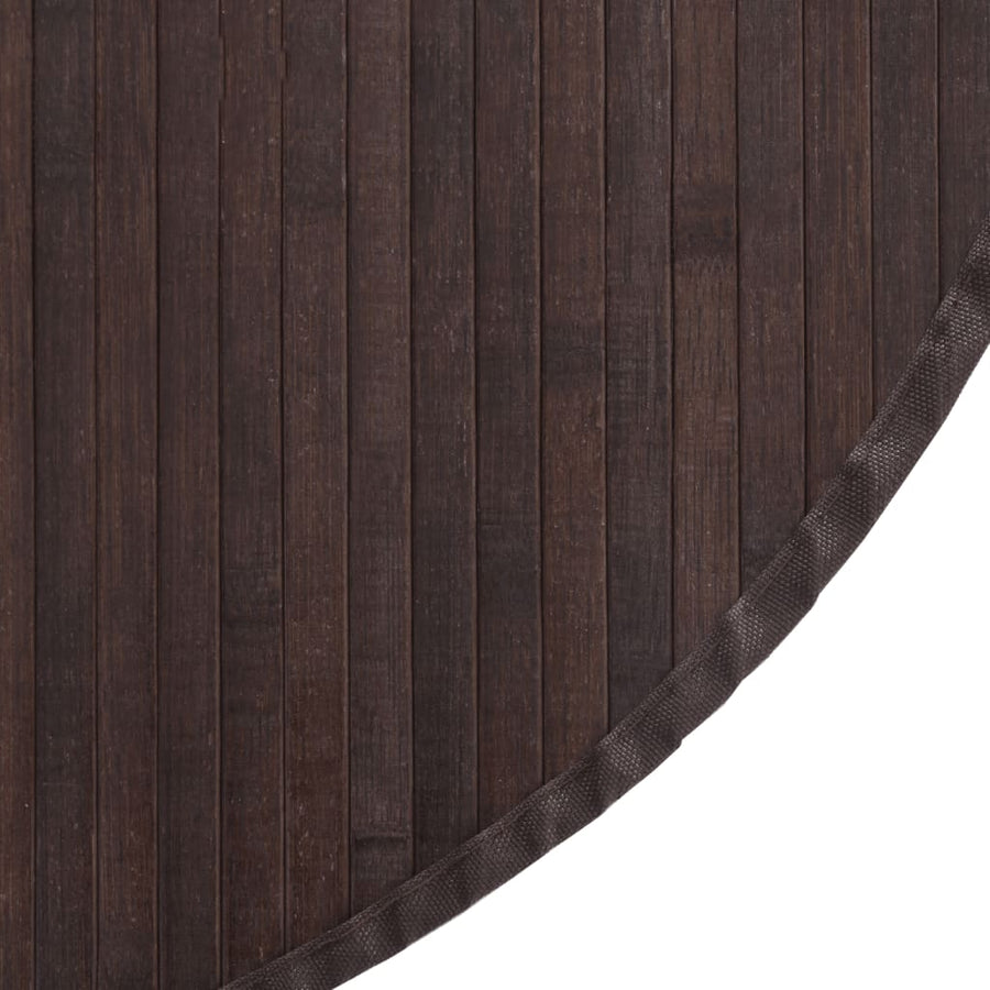 Vloerkleed rond 60 cm bamboe donkerbruin