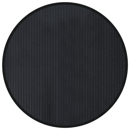 Vloerkleed rond 80 cm bamboe zwart