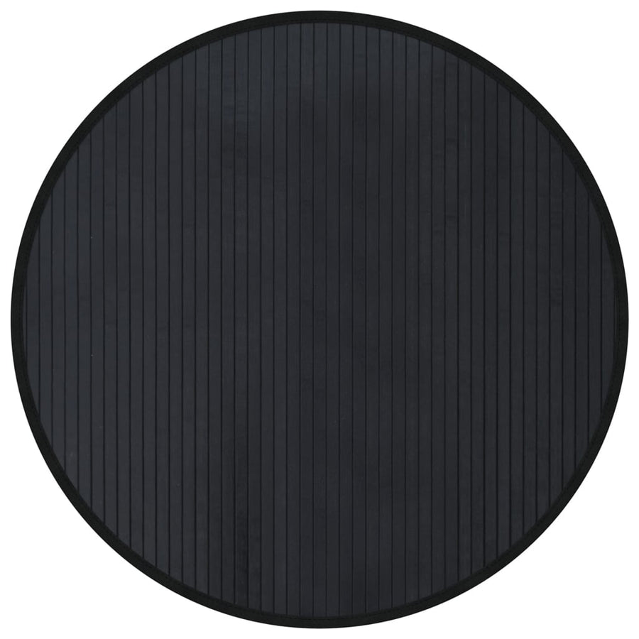Vloerkleed rond 80 cm bamboe zwart