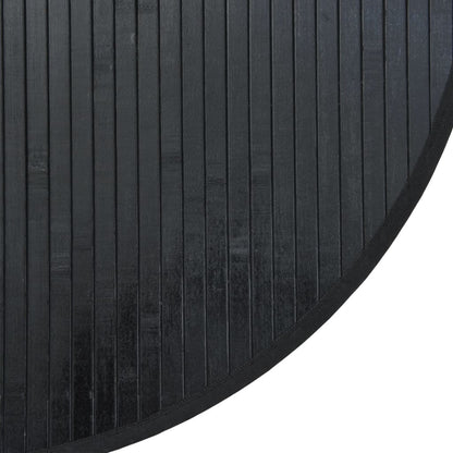 Vloerkleed rond 80 cm bamboe zwart