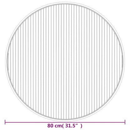 Vloerkleed rond 80 cm bamboe zwart