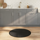 Vloerkleed rond 80 cm bamboe zwart