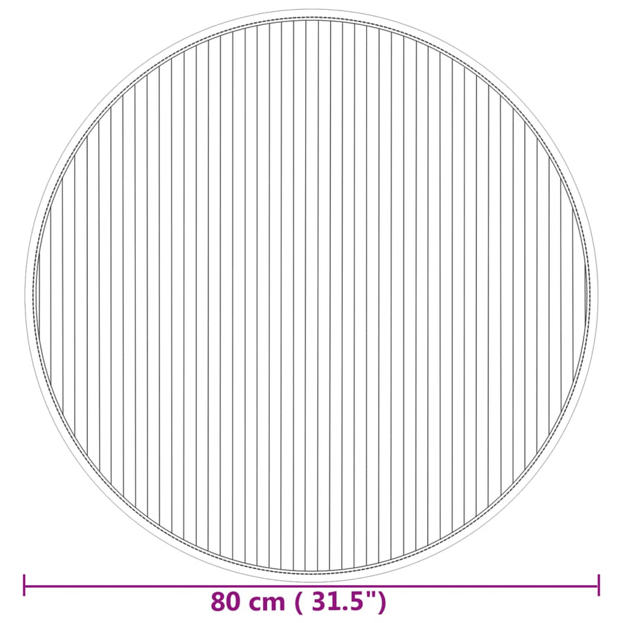 Vloerkleed rond 80 cm bamboe naturel