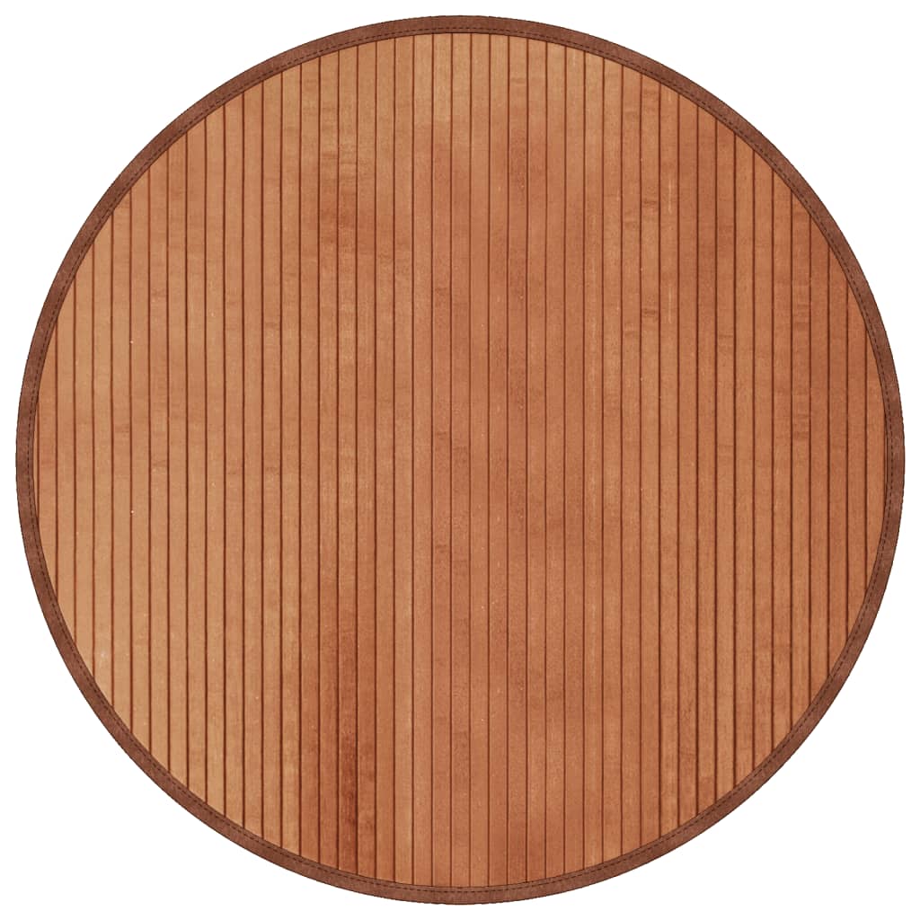 Vloerkleed rond 80 cm bamboe bruin