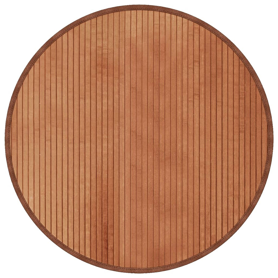 Vloerkleed rond 80 cm bamboe bruin