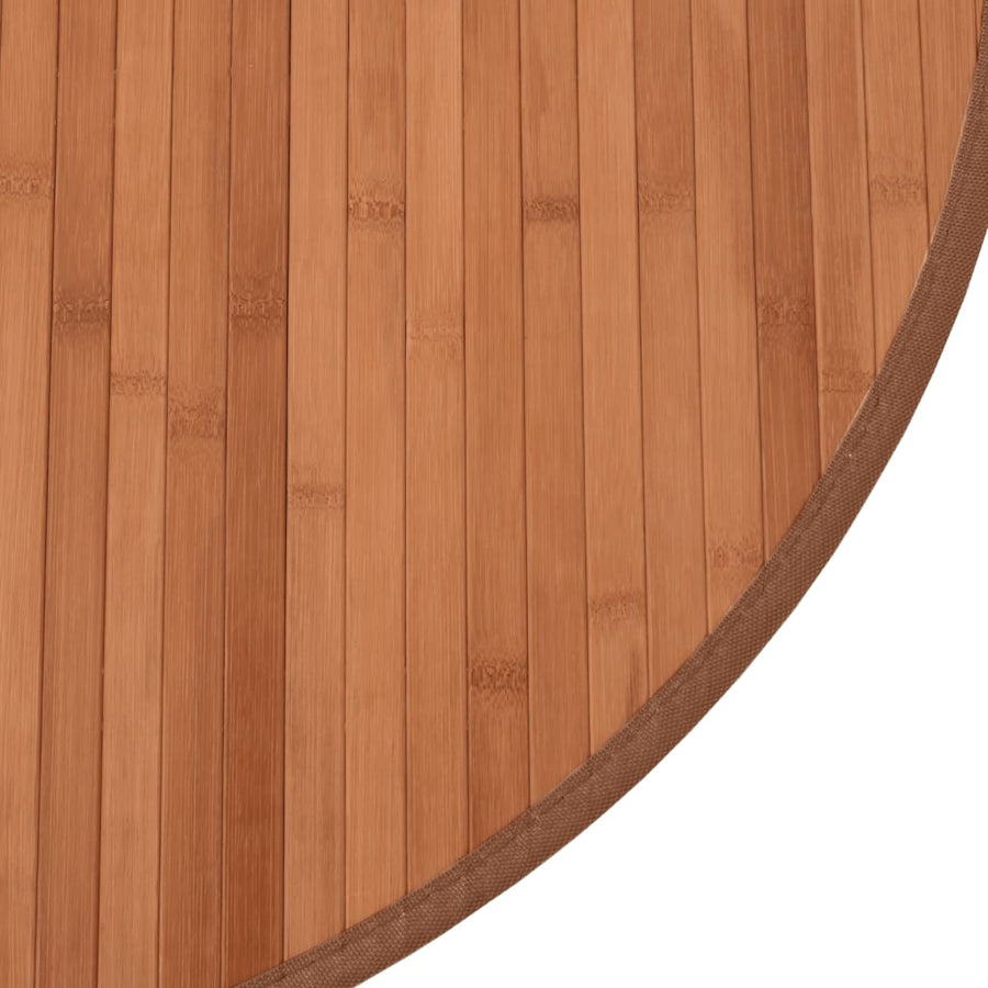 Vloerkleed rond 80 cm bamboe bruin