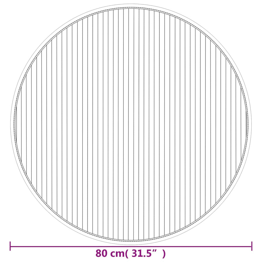 Vloerkleed rond 80 cm bamboe bruin