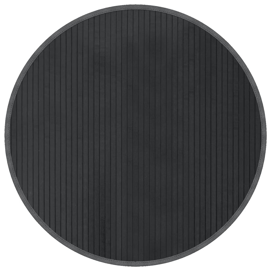 Vloerkleed rond 80 cm bamboe grijs