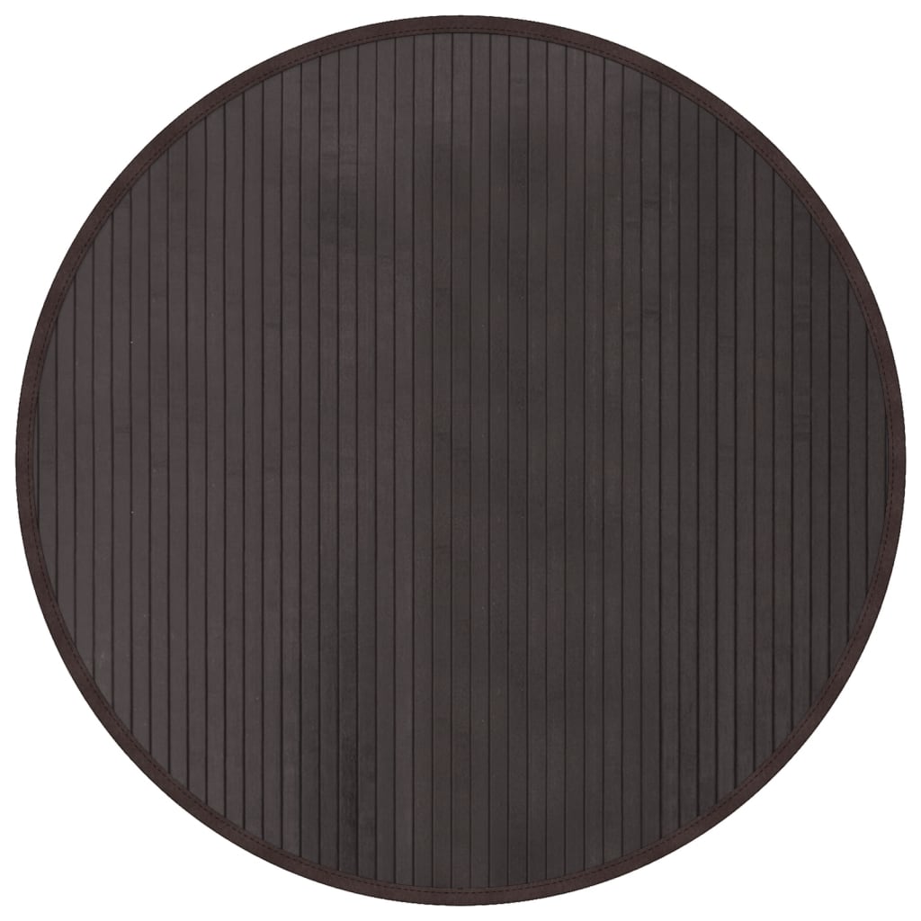 Vloerkleed rond 80 cm bamboe donkerbruin