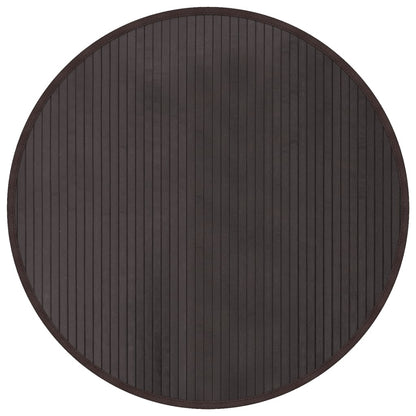 Vloerkleed rond 80 cm bamboe donkerbruin