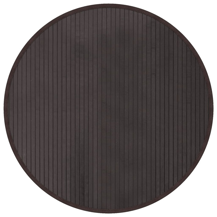 Vloerkleed rond 80 cm bamboe donkerbruin