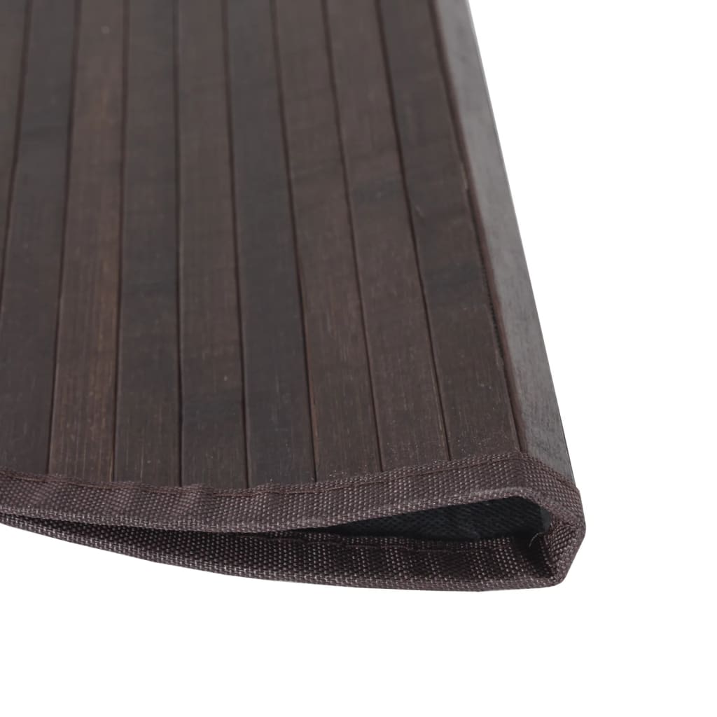 Vloerkleed rond 80 cm bamboe donkerbruin